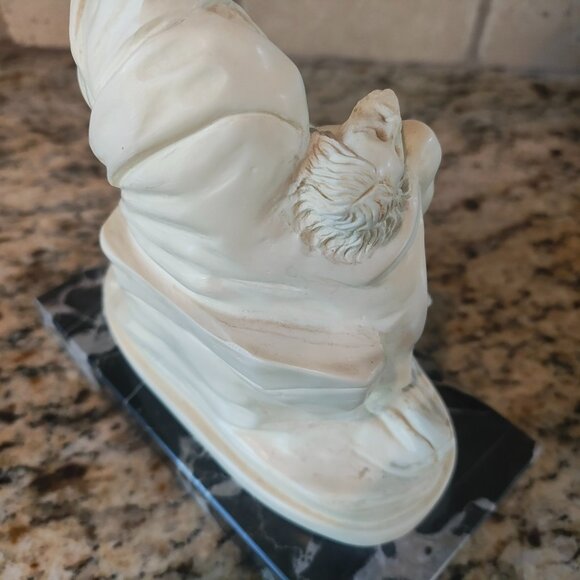 Pieta Religious Figurine Mary Holding Jesus on Marble Base Signed Casea - Picture 8 of 15
